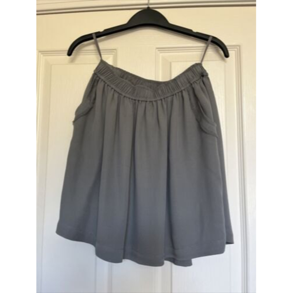 Generra Silk Mini Skirt with Pockets Sz S Gray